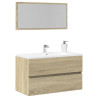 Armario de baño con espejo color roble sonoma 80x38.5x45 cm 1