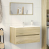 Armario de baño con espejo color roble sonoma 80x38.5x45 cm 3