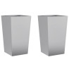 Vaso/floreira de jardim 2 pcs 45x45x75 cm aço galvanizado 2