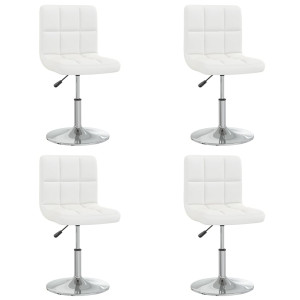 Cadeiras de jantar 4 pcs couro artificial branco H