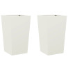 Vaso/floreira de jardim 2 pcs 45x45x75 cm aço branco 2