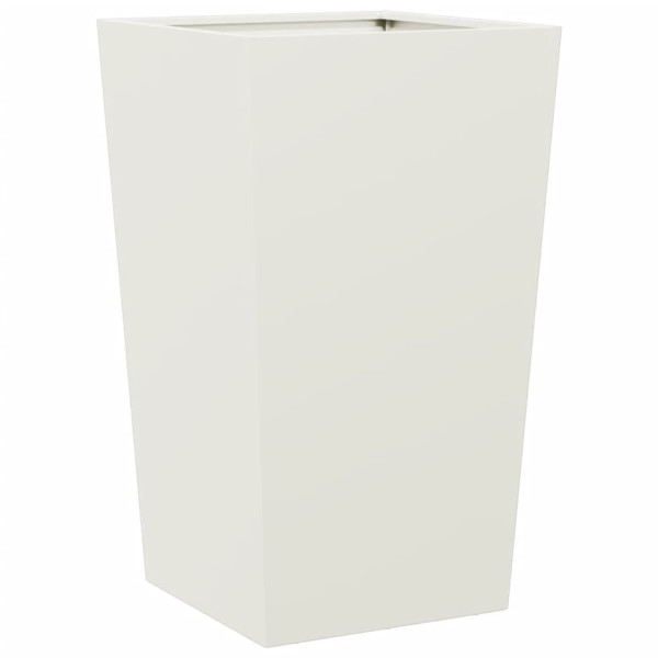 Vaso/floreira de jardim 2 pcs 45x45x75 cm aço branco M 5