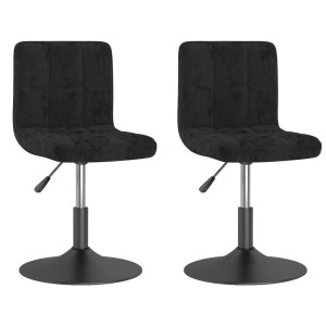 Cadeiras de jantar giratórias 2 pcs veludo preto H
