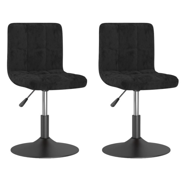 Cadeiras de jantar giratórias 2 pcs veludo preto M 2