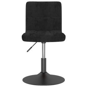 Silla de comedor giratoria de terciopelo negro H