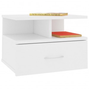Mesa de cabeceira suspensa 40x31x27 cm derivados madeira branco H