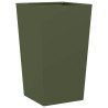 Vaso/floreira de jardim 2 pcs 45x45x75 cm aço verde azeitona 5