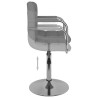 Silla de comedor de tela gris claro 5