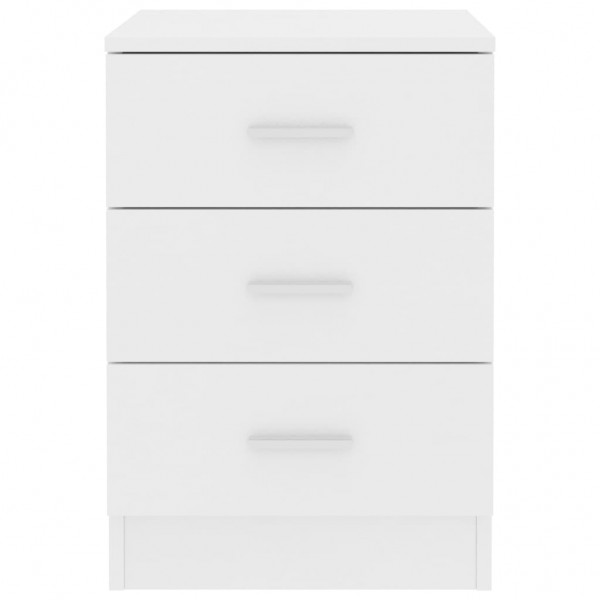 Mesita de noche madera contrachapada blanco 38x35x56 cm M 3