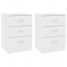Mesas de cabeceira 2 pcs derivados de madeira branco 1