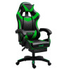 Sillón Gaming Premium COOL Rest Negro-Verde (Reposapiés) 1