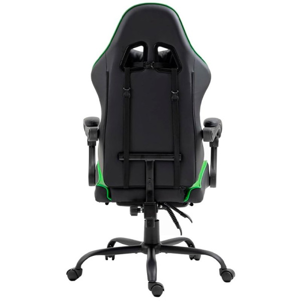 Sillón Gaming Premium COOL Rest Negro-Verde (Reposapiés) M 4