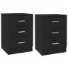 Mesas de cabeceira 2 pcs derivados de madeira preto 1