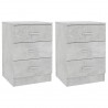 Mesas cabeceira 2pcs 38x35x56cm derivados madeira cinza cimento 2