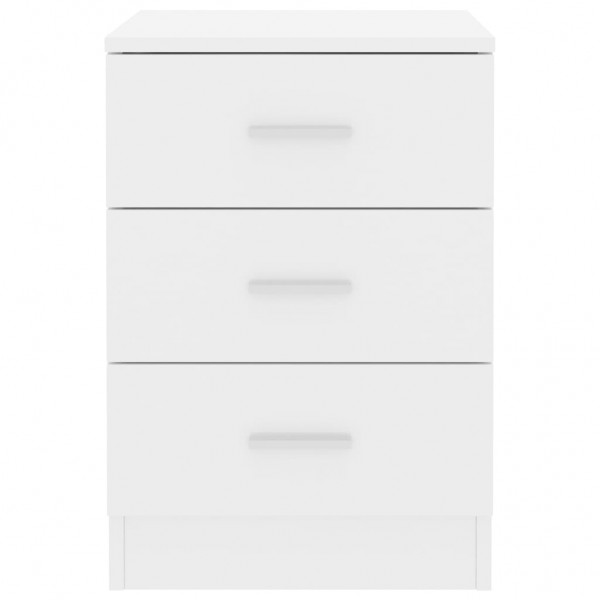 Mesa de cabeceira 38x35x56 cm contraplacado branco brilhante M 4