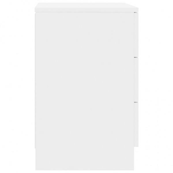 Mesa de cabeceira 38x35x56 cm contraplacado branco brilhante M 5