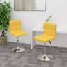 Sillas de comedor giratorias 2 unidades tela amarillo 1