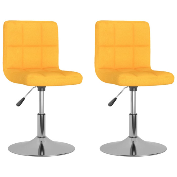 Sillas de comedor giratorias 2 unidades tela amarillo M 2