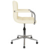 Silla de oficina giratoria de tela color crema 4