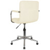 Silla de oficina giratoria de tela color crema 5