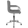 Silla de oficina giratoria de tela gris claro 4