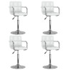 Cadeiras de jantar giratórias 4 pcs couro artificial branco 1
