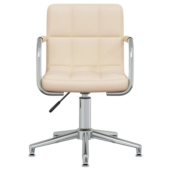 Silla de comedor giratoria tela color crema M 2