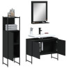 Set de muebles de baño 3 piezas madera contrachapada negro 4