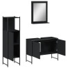 Set de muebles de baño 3 piezas madera contrachapada negro 5