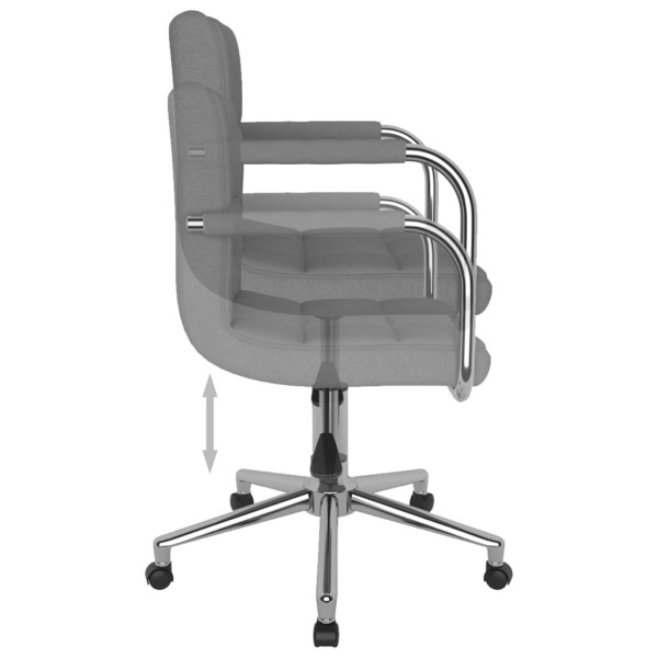 Silla de comedor giratoria tela gris claro M 5