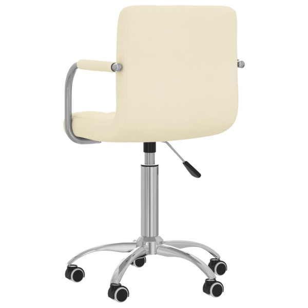 Silla de oficina giratoria de tela color crema M 5