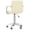 Silla de oficina giratoria de tela color crema 5
