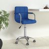 Silla de oficina giratoria de tela azul 1