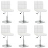 Sillas de comedor 6 unidades cuero sintético blanco 1