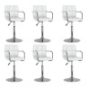 Sillas de comedor giratorias 6 unidades cuero sintético blanco 1