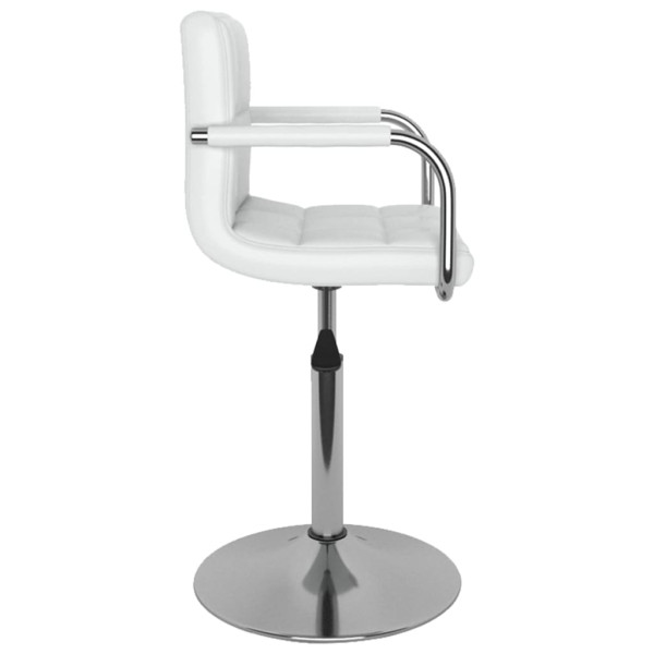 Sillas de comedor giratorias 6 unidades cuero sintético blanco M 3