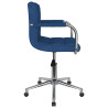 Silla de comedor giratoria tela azul 3