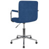 Silla de comedor giratoria tela azul 4