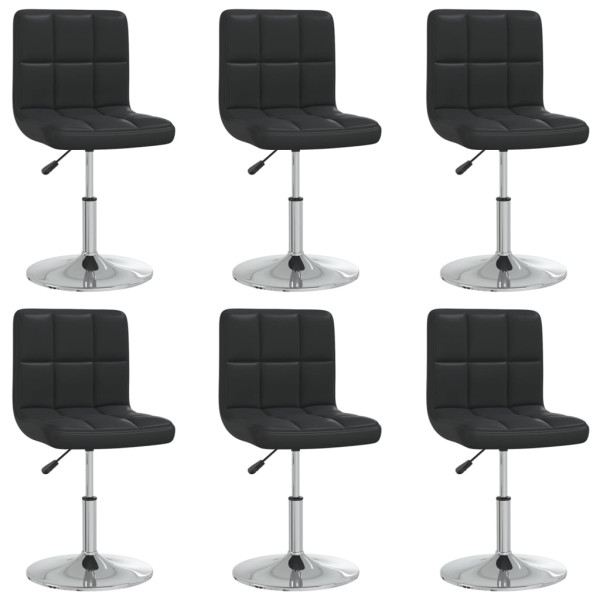 Sillas de comedor 6 unidades cuero sintético negro D