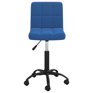 Silla de comedor giratoria de terciopelo azul H