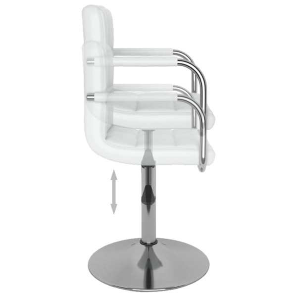 Silla de comedor de cuero sintético blanco M 5