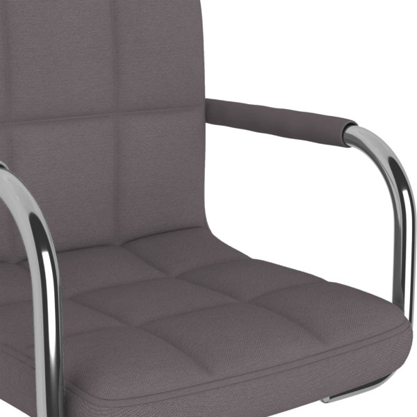 Silla de comedor giratoria de tela gris taupe M 5