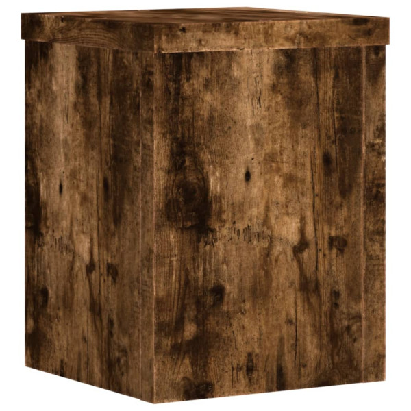Soportes de plantas 2 uds madera roble ahumado 15x15x20 cm M 4