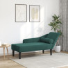 Chaise longue com almofadões veludo verde-escuro 1