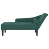 Chaise longue com almofadões veludo verde-escuro 3