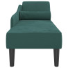 Chaise longue com almofadões veludo verde-escuro 4