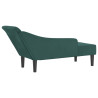 Chaise longue com almofadões veludo verde-escuro 5