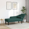 Chaise lounge com almofadões tecido verde-escuro 1