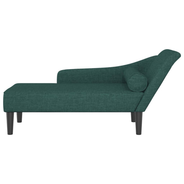 Chaise lounge com almofadões tecido verde-escuro M 3