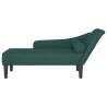 Chaise lounge com almofadões tecido verde-escuro 3